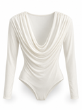 Body blanco drapeado — frontal