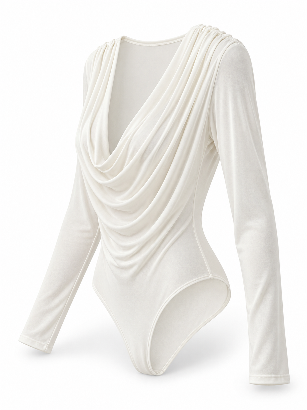 Body blanco drapeado — lateral-derecho