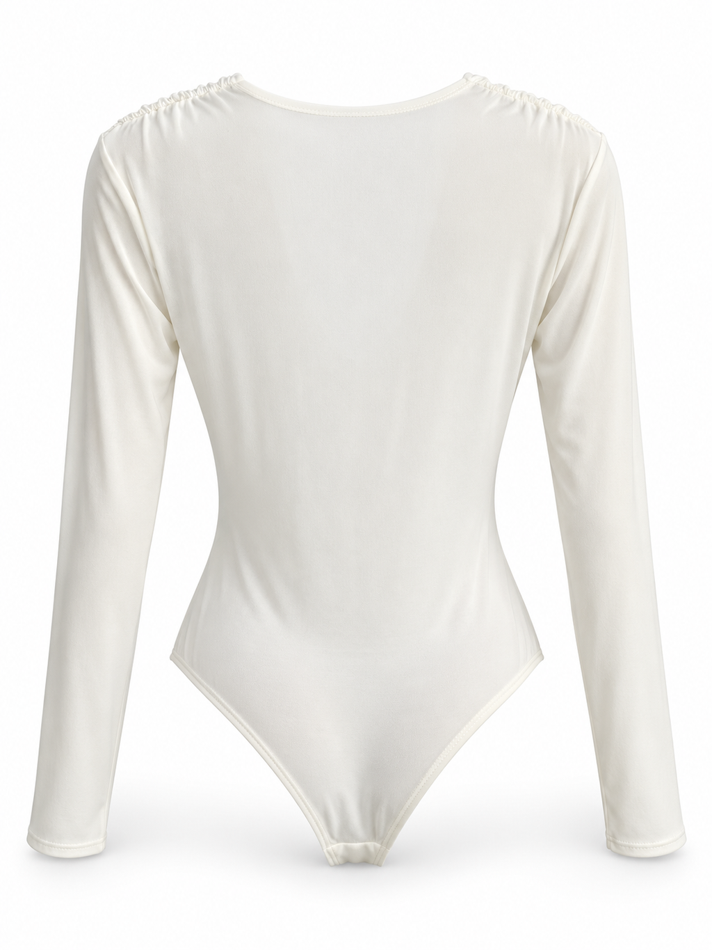 Body blanco drapeado — trasera