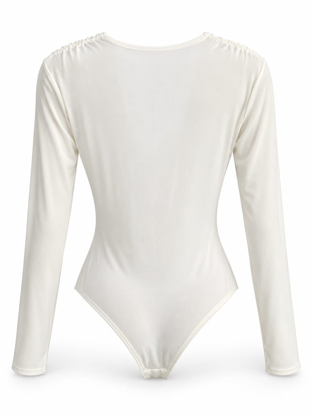 Body blanco drapeado — trasera