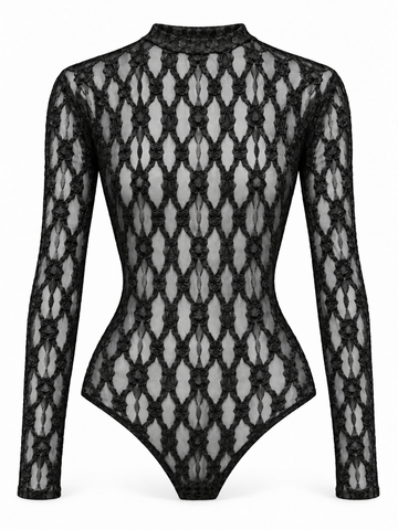 Body de encaje — negro-frontal