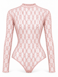 Body de encaje — rosa-frontal