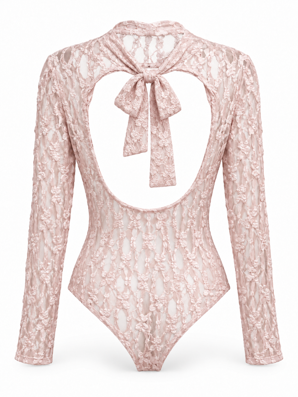 Body de encaje — rosa-trasera