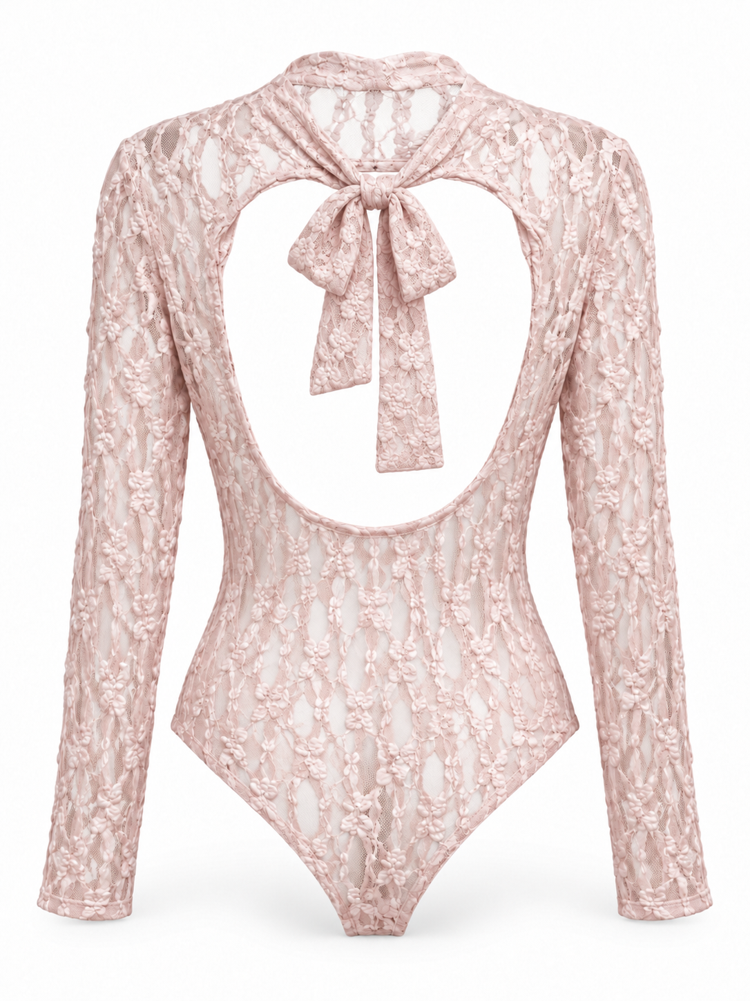 Body de encaje — rosa-trasera