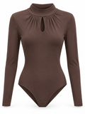 Body marrón con lazada — frontal