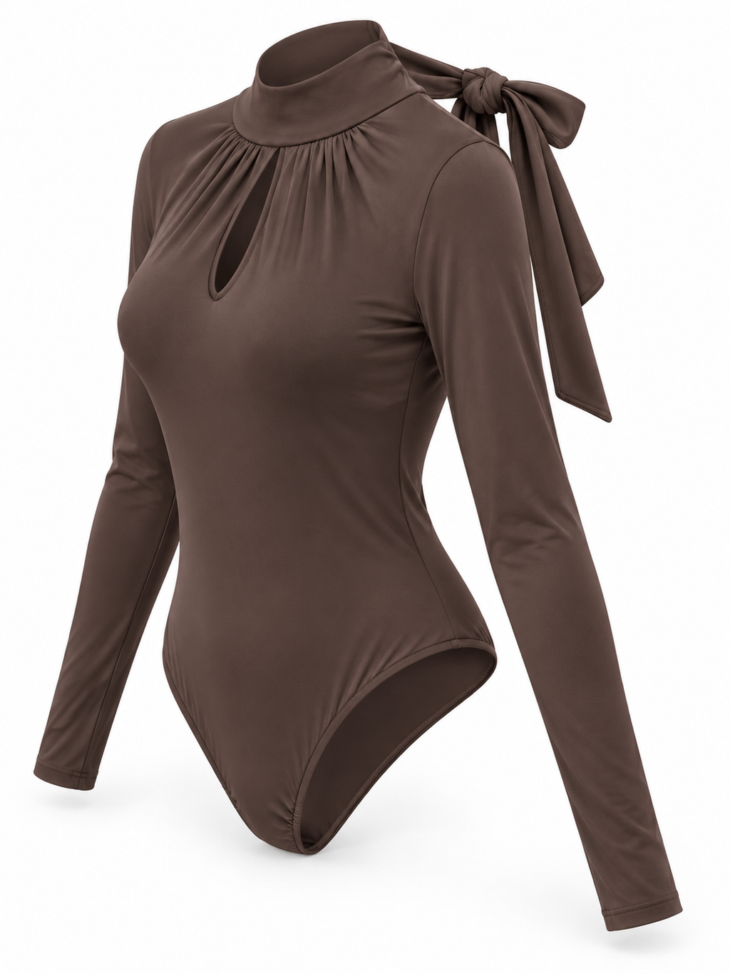 Body marrón con lazada — lateral-derecho