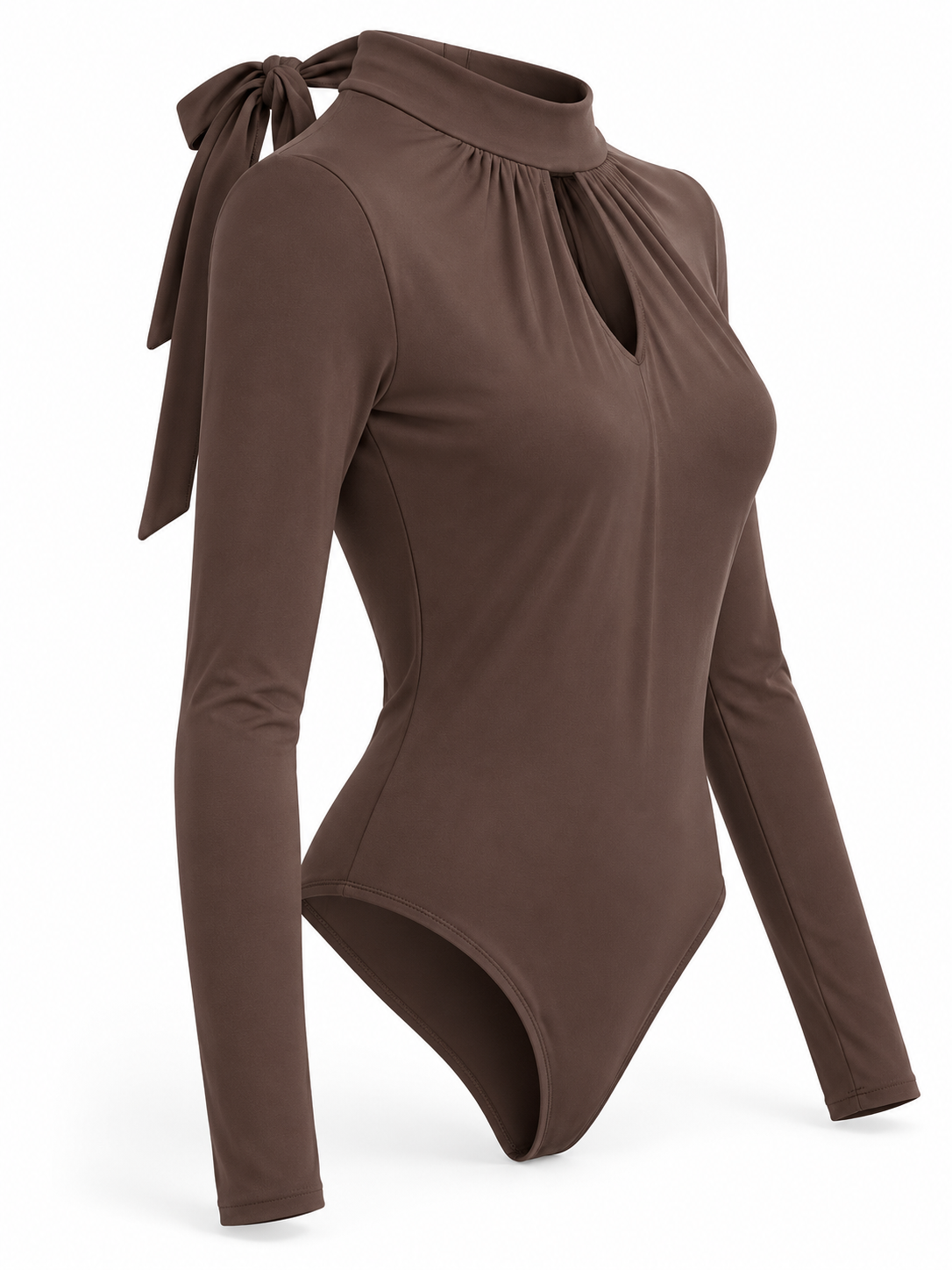 Body marrón con lazada — lateral-izquierdo