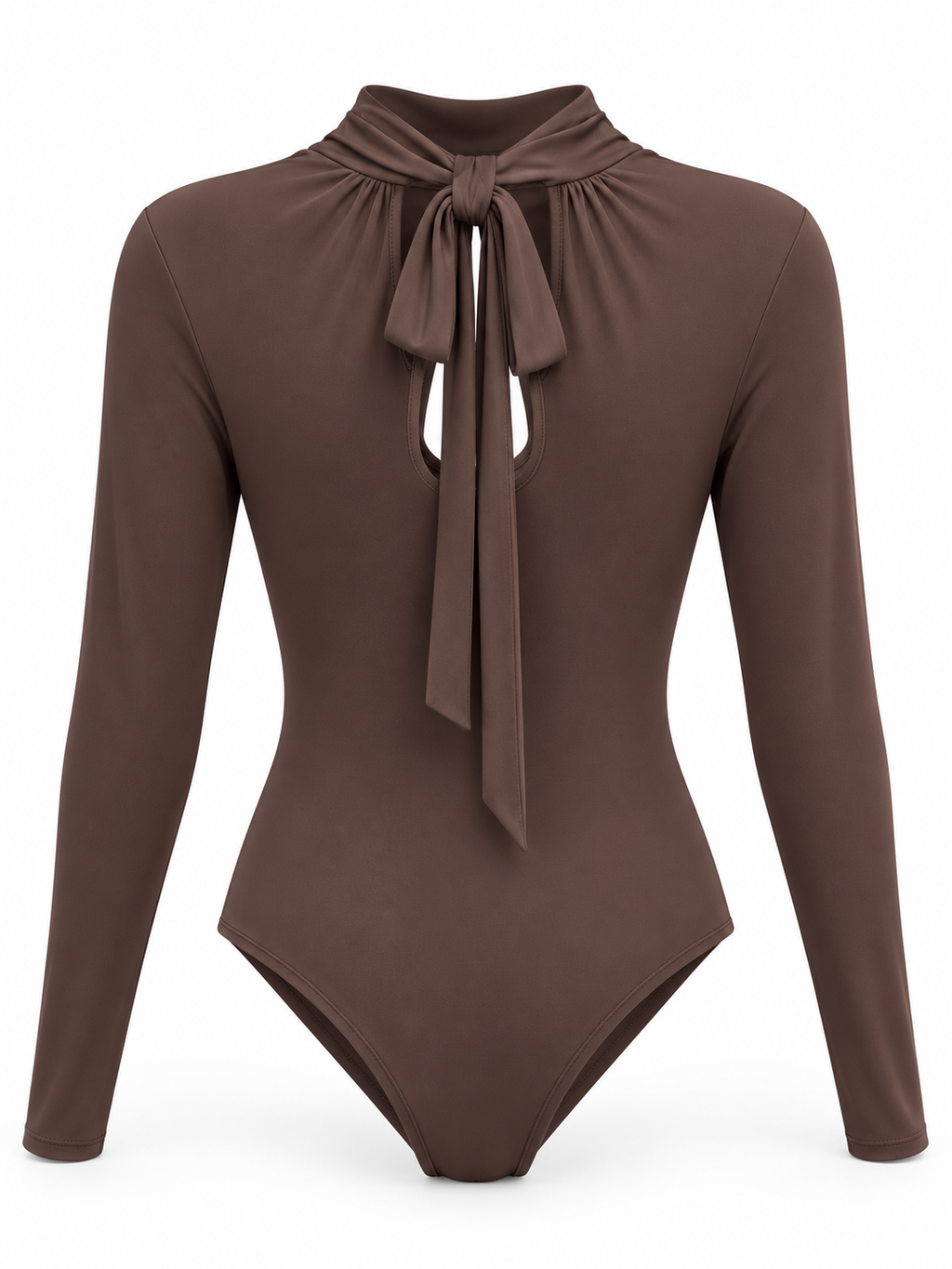 Body marrón con lazada — trasera