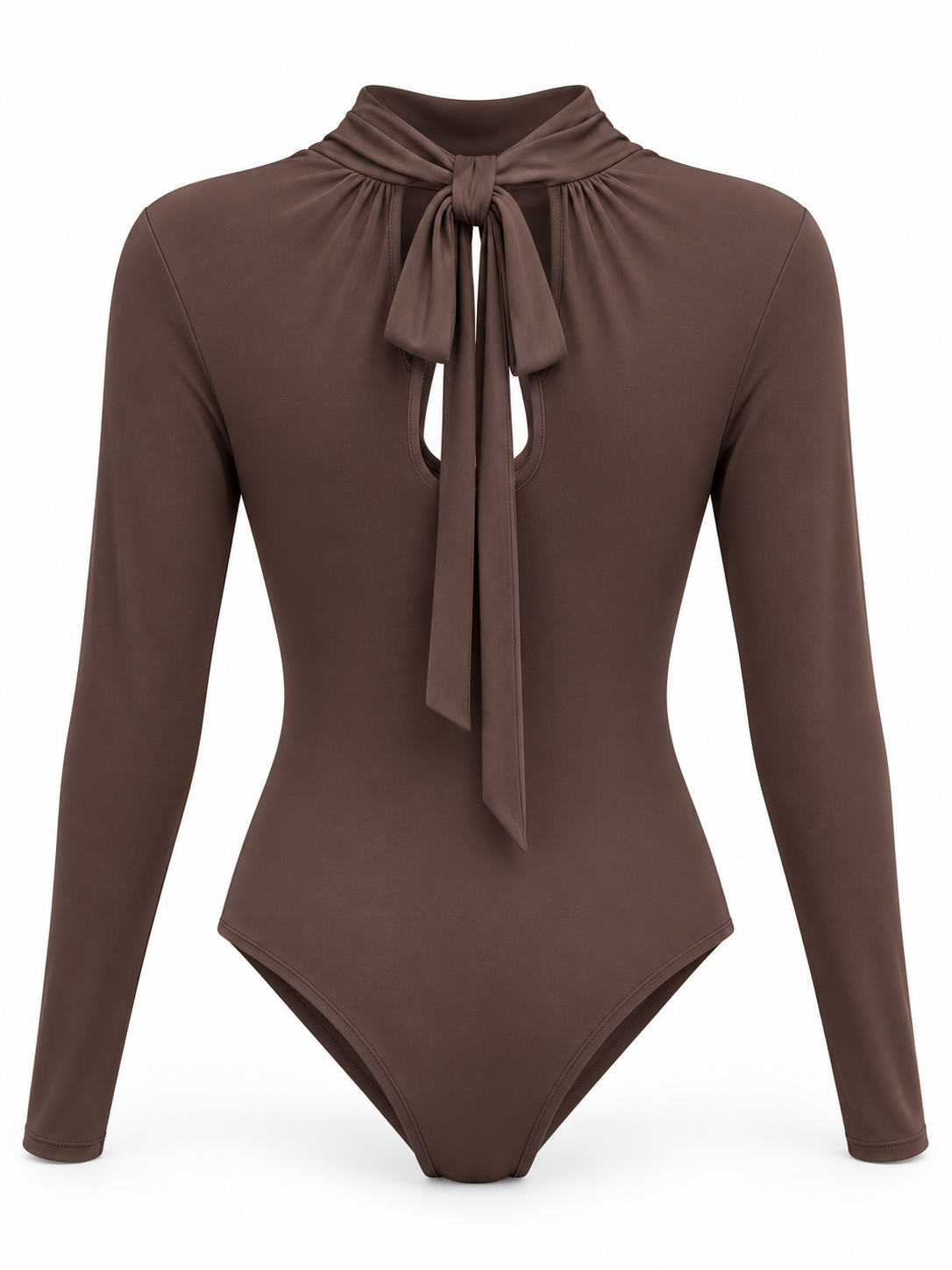 Body marrón con lazada — trasera