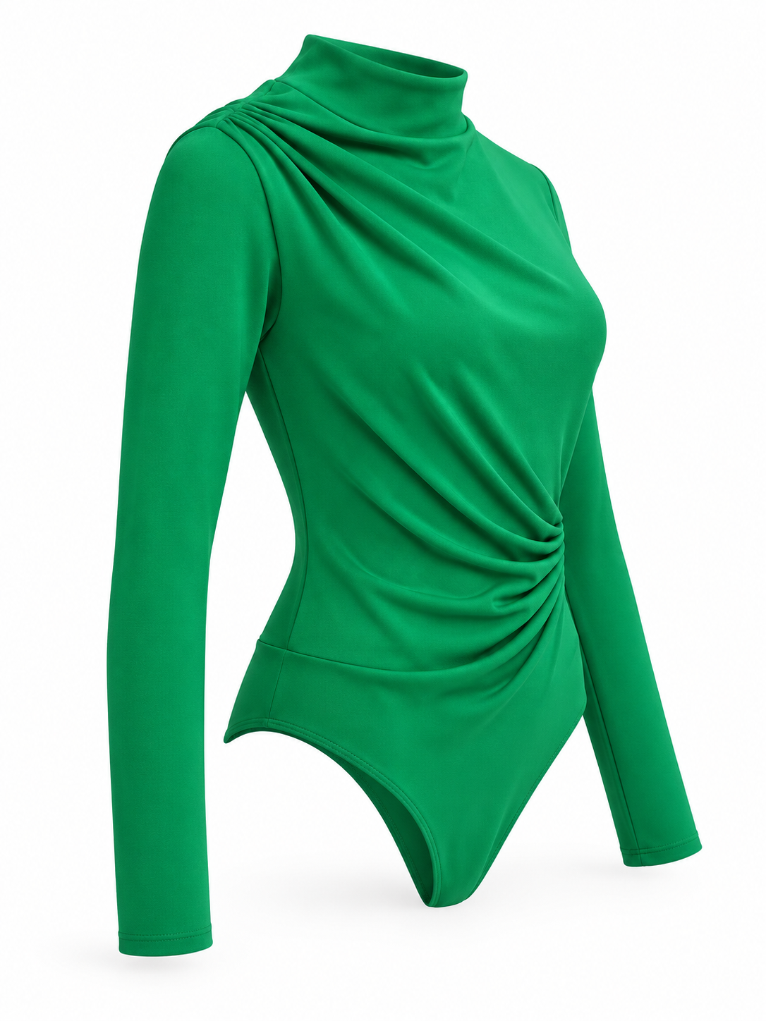 Body verde drapeado — lateral-izquierdo