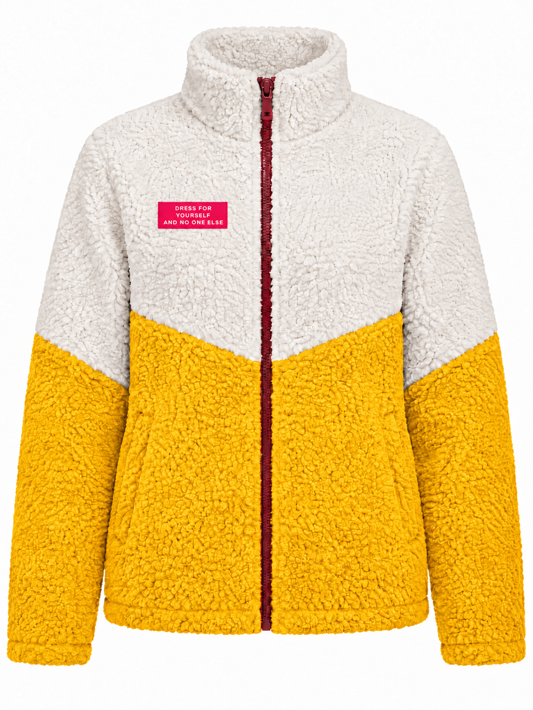 Chaqueta de borreguito blanco roto y amarillo — amarillo