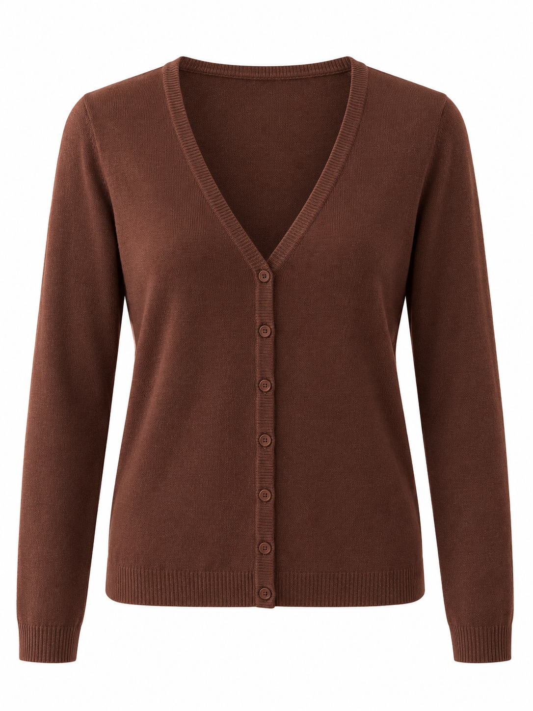 Chaqueta de punto fino con escote en pico — frontal