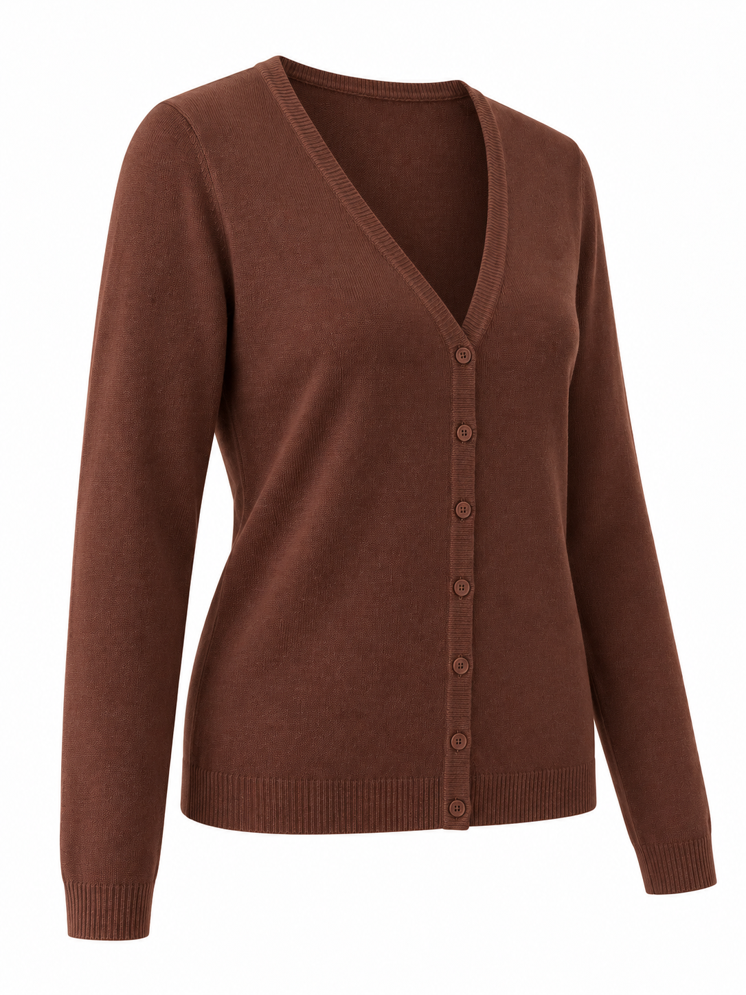 Chaqueta de punto fino con escote en pico — lateral-izquierdo