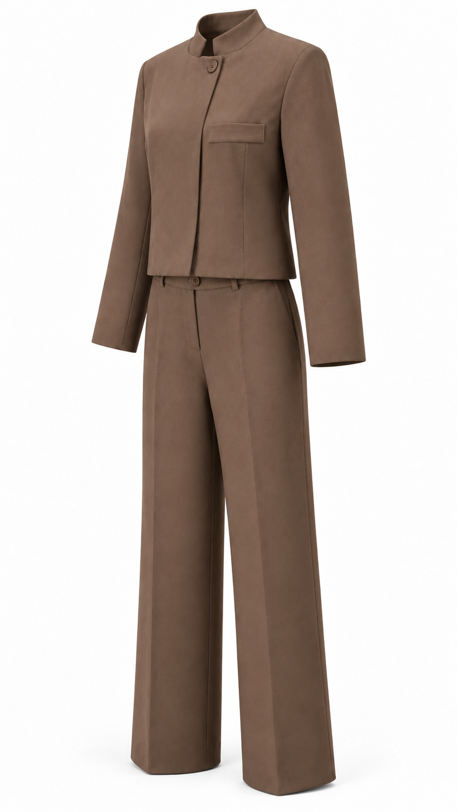 Conjunto de chaqueta cuello mao y pantalón — lateral-derecho