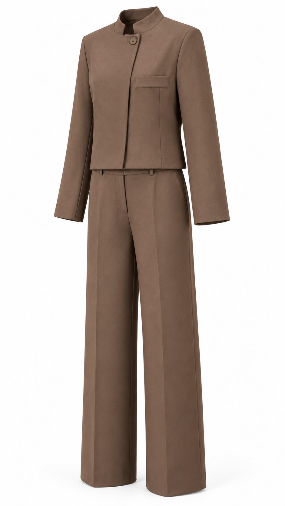 Conjunto de chaqueta cuello mao y pantalón — lateral-izquierdo