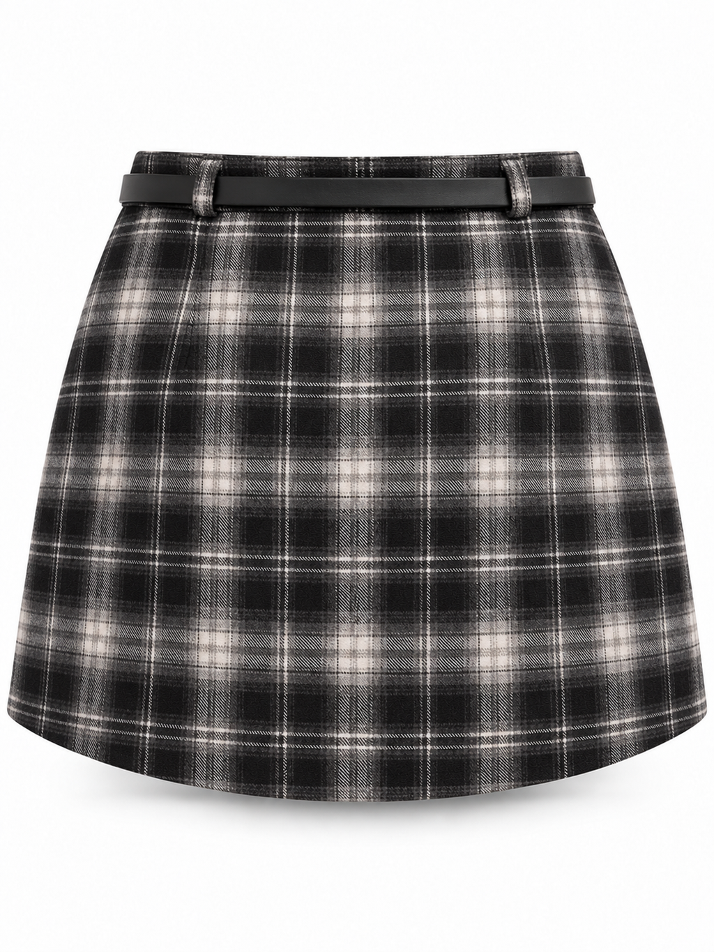 Falda pantalón de cuadros negro — trasera