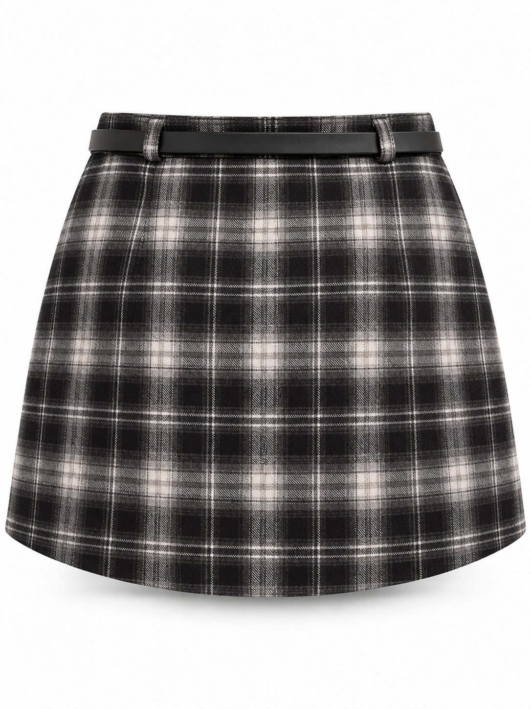 Falda pantalón de cuadros negro — trasera
