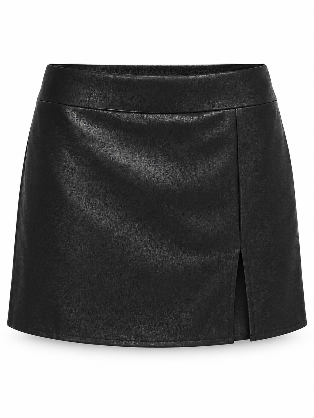 Falda pantalón efecto piel — negro-frontal