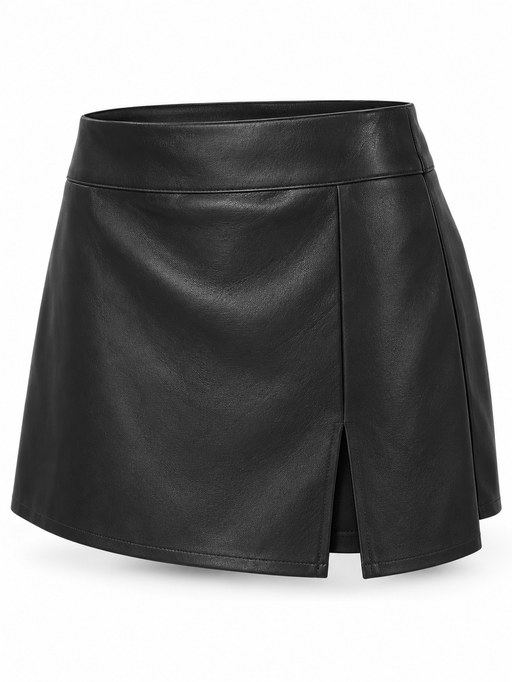 Falda pantalón efecto piel — negro-lateral-derecho
