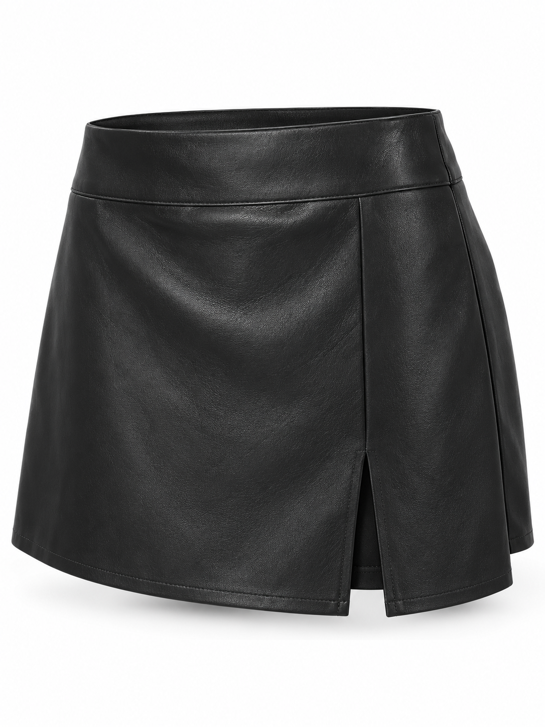 Falda pantalón efecto piel — negro-lateral-derecho