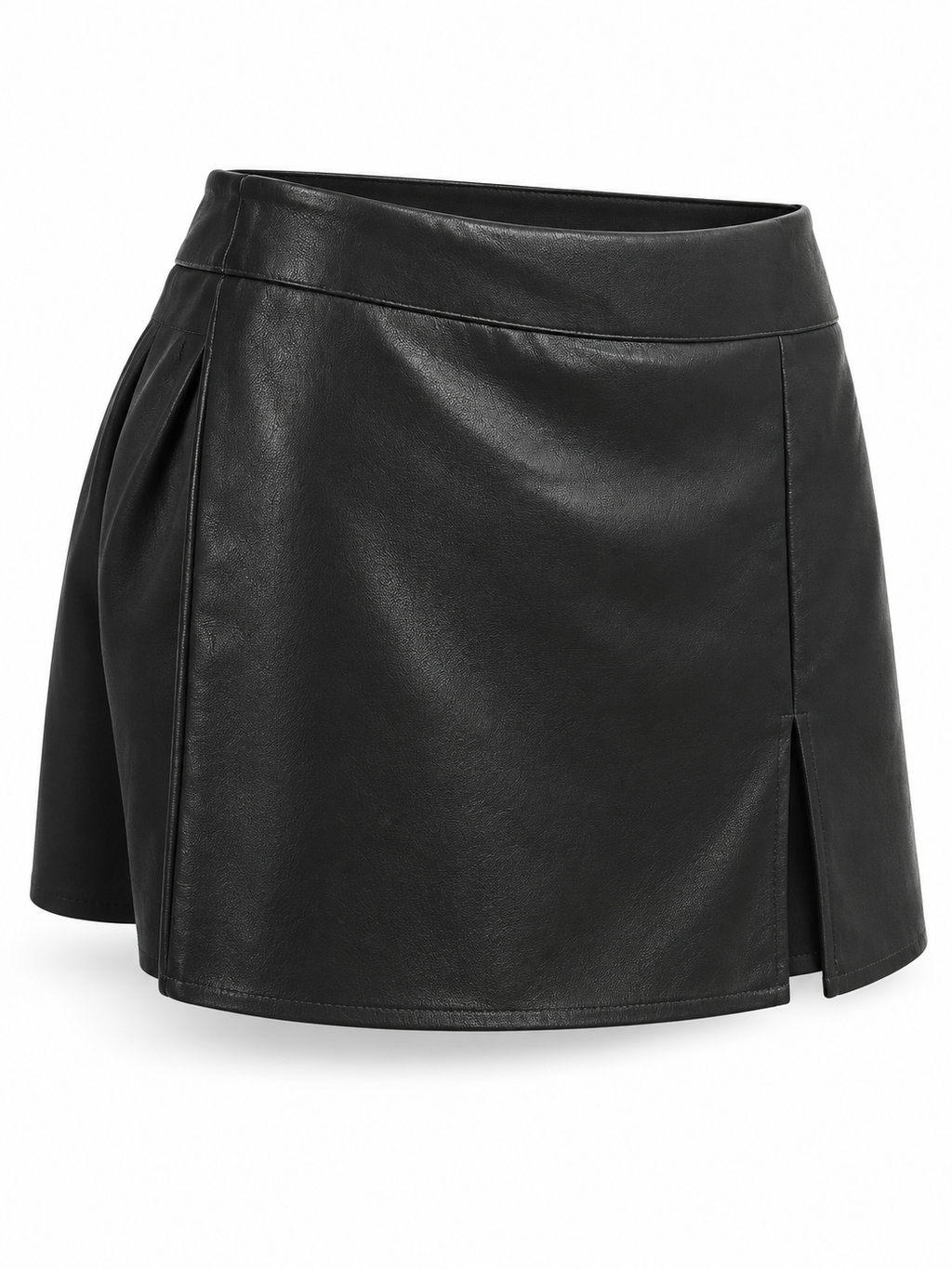 Falda pantalón efecto piel — negro-lateral-izquierdo