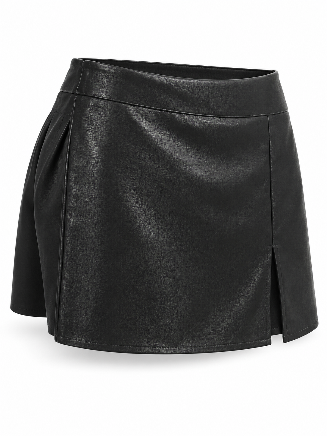 Falda pantalón efecto piel — negro-lateral-izquierdo