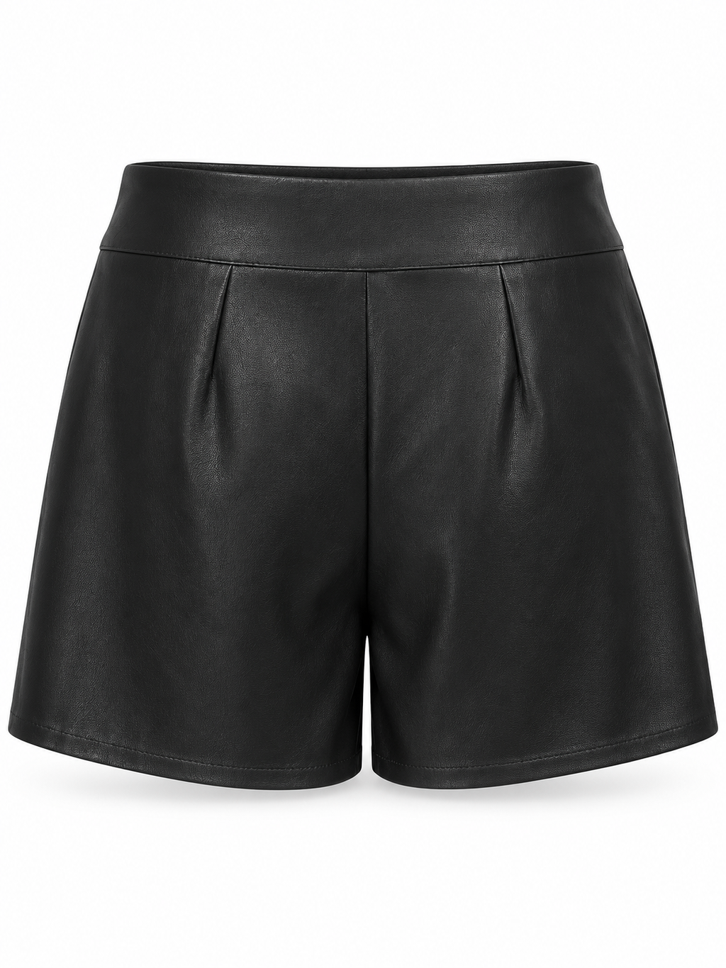 Falda pantalón efecto piel — negro-trasera