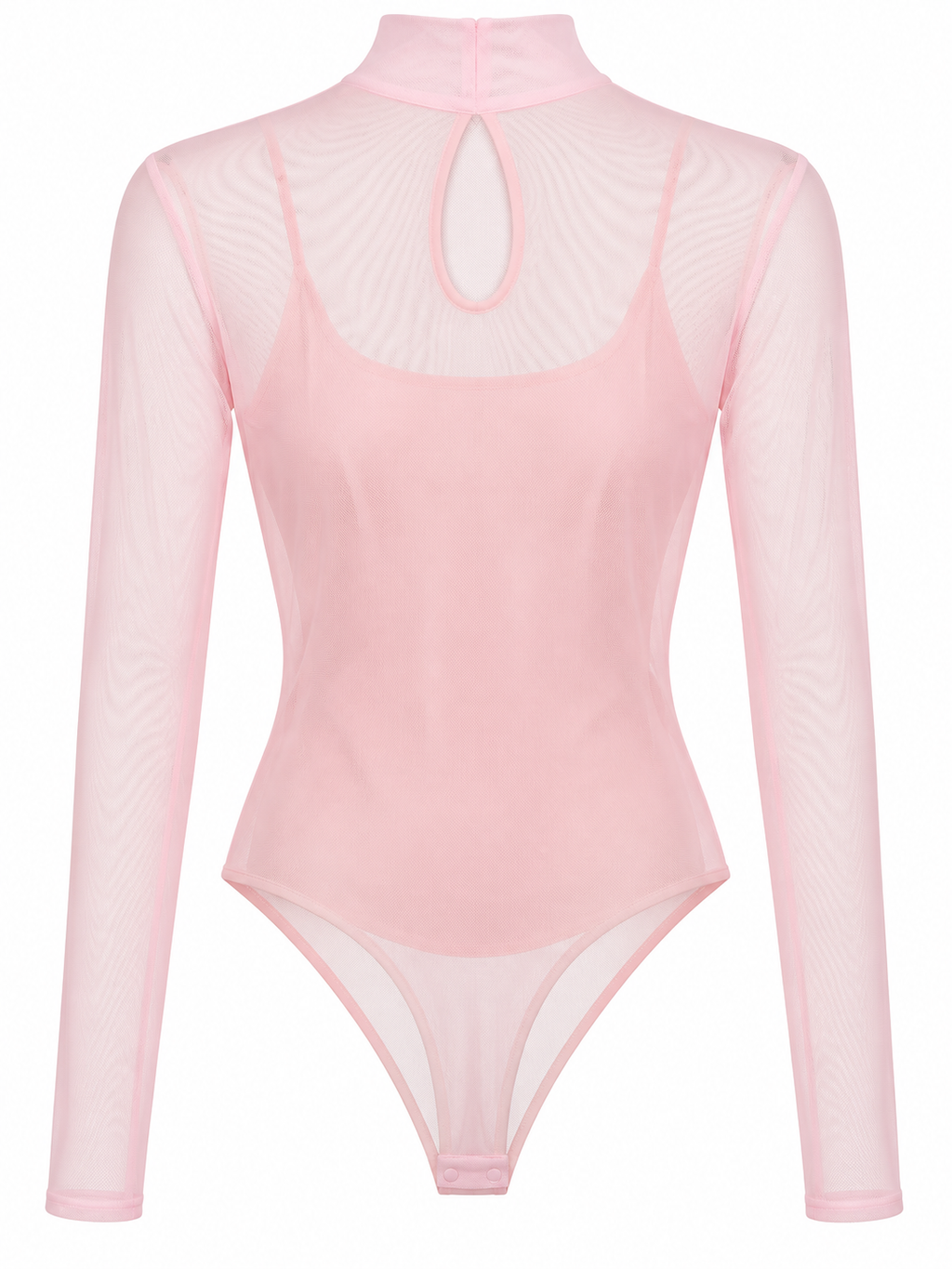 Body de tul con camiseta de tirantes extraíble — rosa-espalda