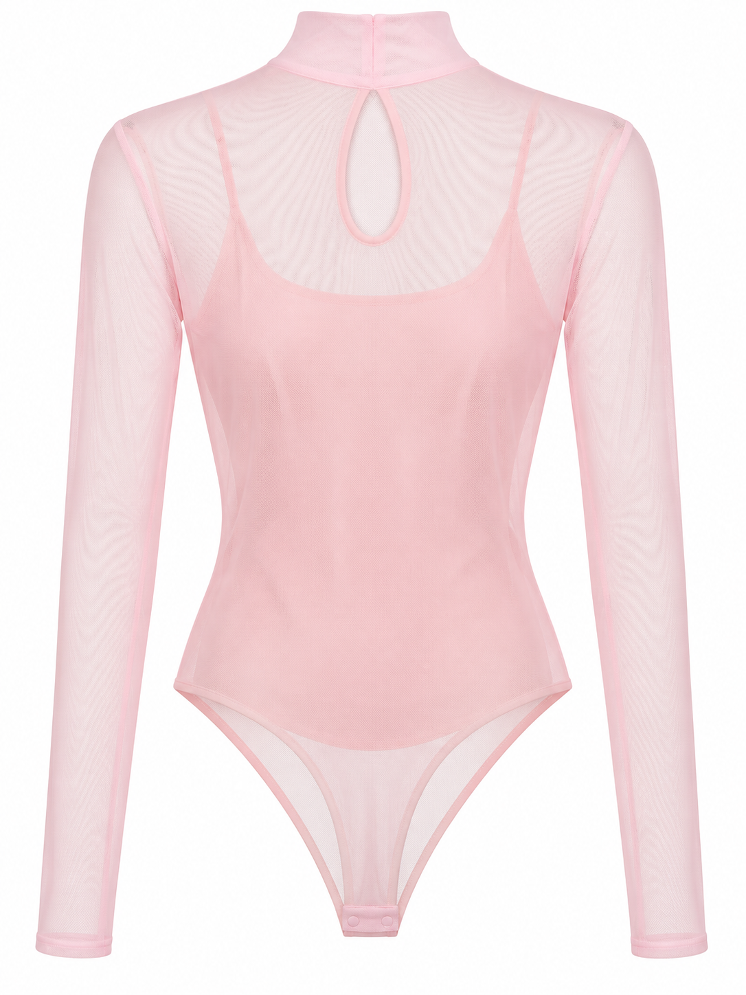 Body de tul con camiseta de tirantes extraíble — rosa-espalda