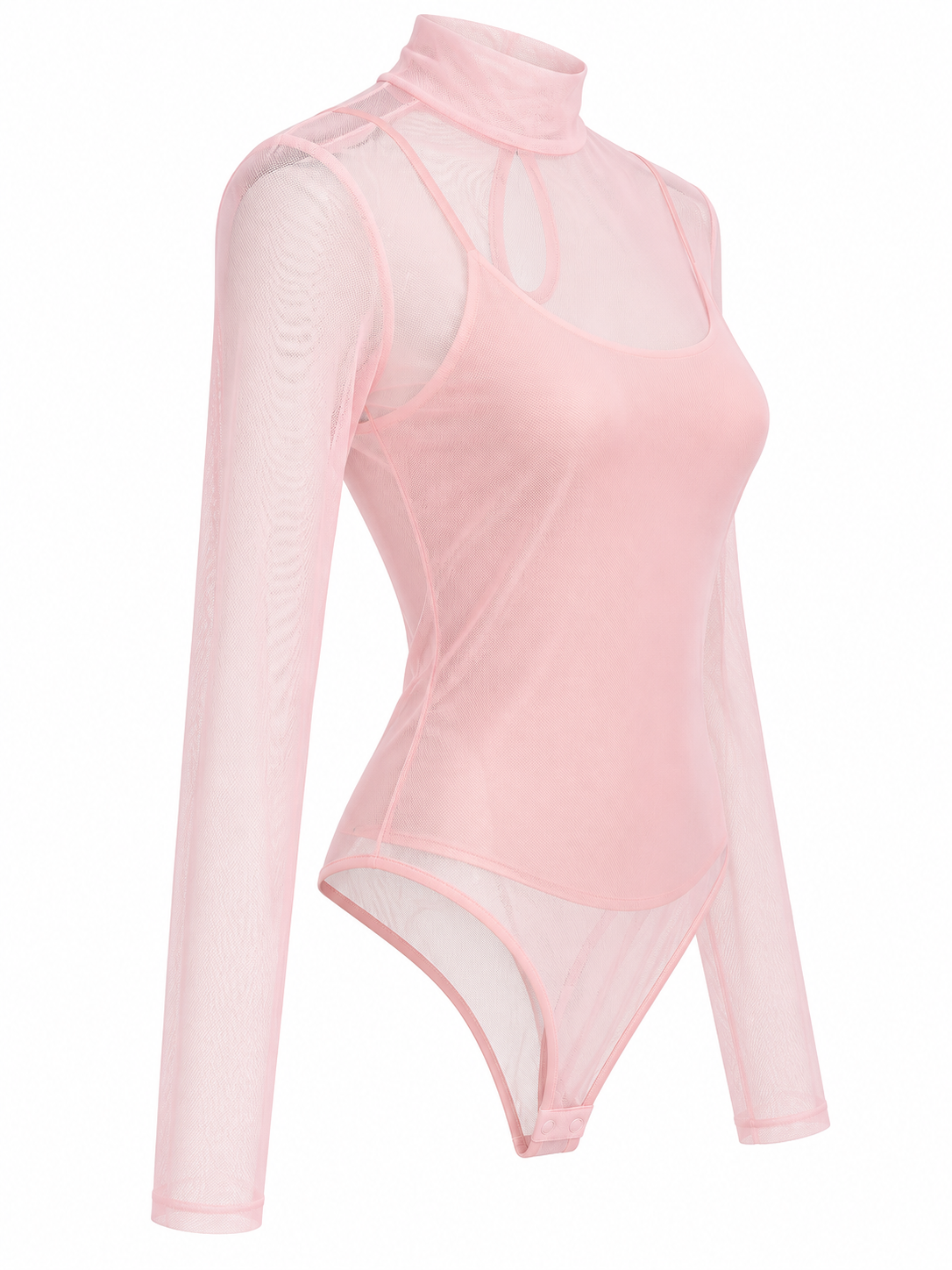 Body de tul con camiseta de tirantes extraíble — rosa-lateral-izquierdo