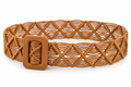 Cinturón calado con hebilla rectangular · camel-completo