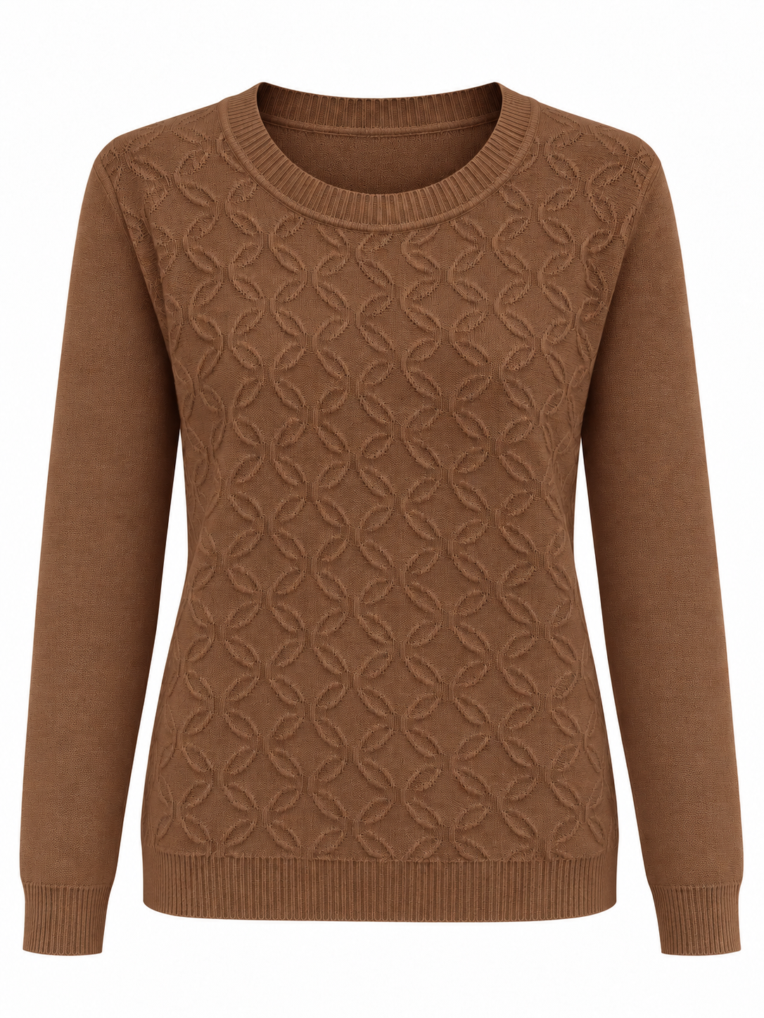 Jersey de hojas con mangas lisas - marron