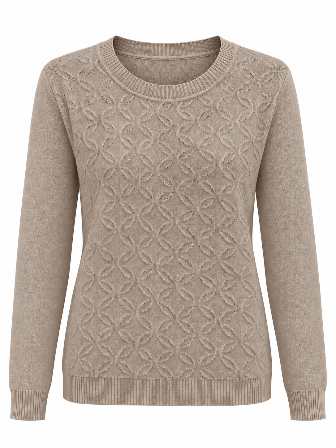 Jersey de hojas con mangas lisas - topo