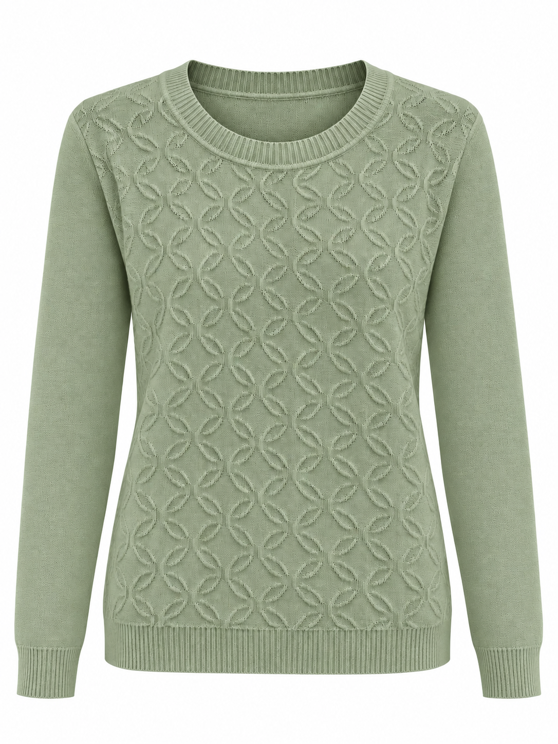 Jersey de hojas con mangas lisas - verde