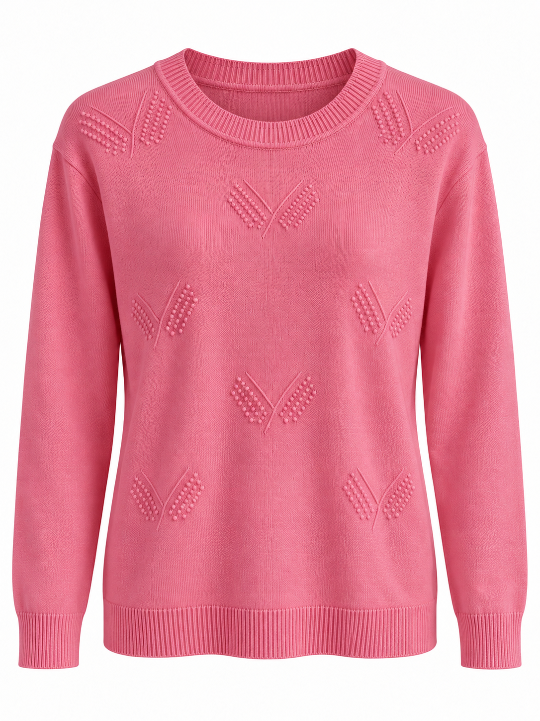 Jersey con motivos de punto en relieve — rosa