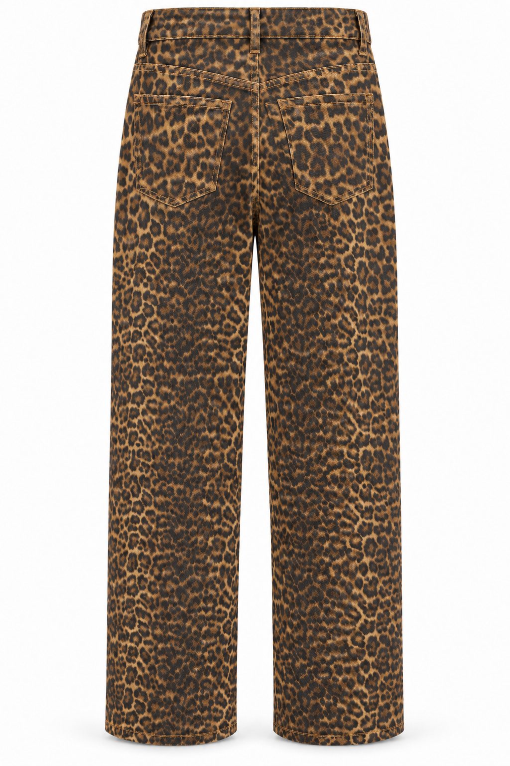 Pantalón con estampado de leopardo — trasera