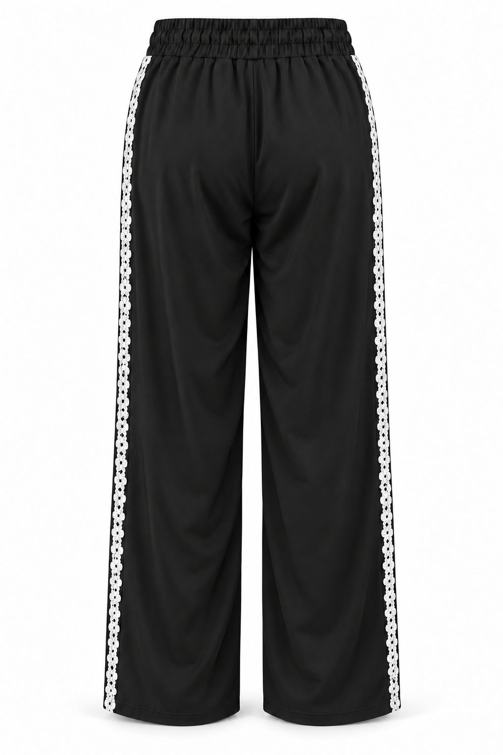 Pantalón negro con encaje blanco, vista trasera