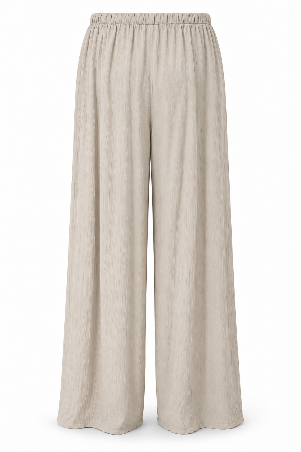 Pantalón beige fluido con cordón — vista trasera