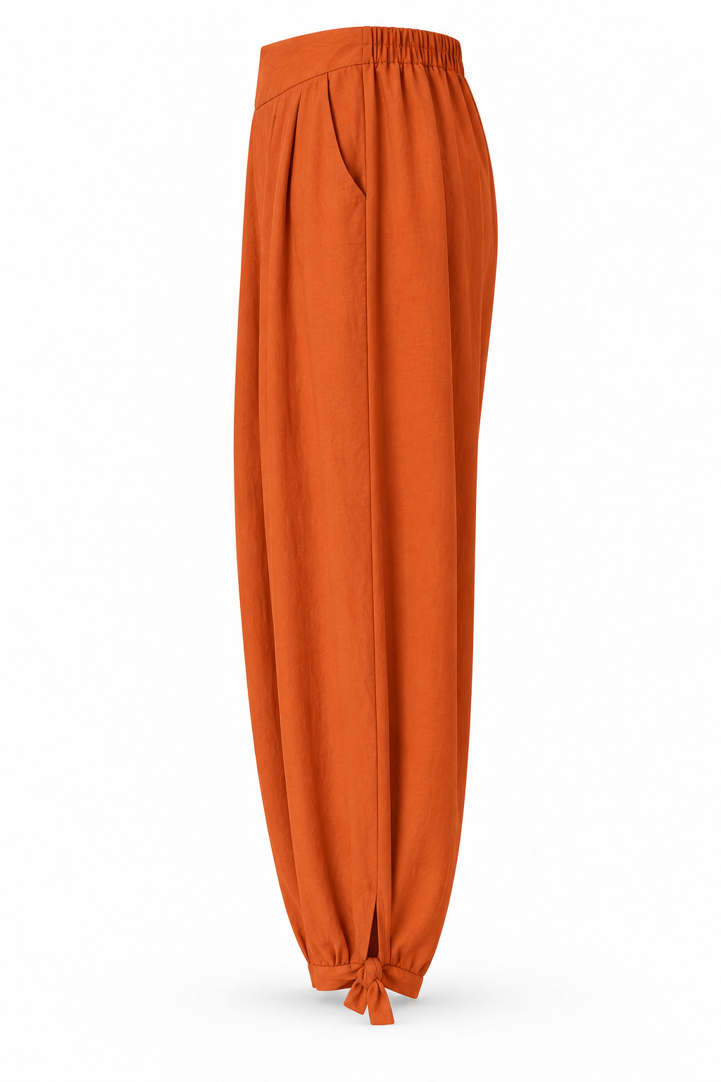 Pantalón con nudos en los bajos — Teja — lateral-2