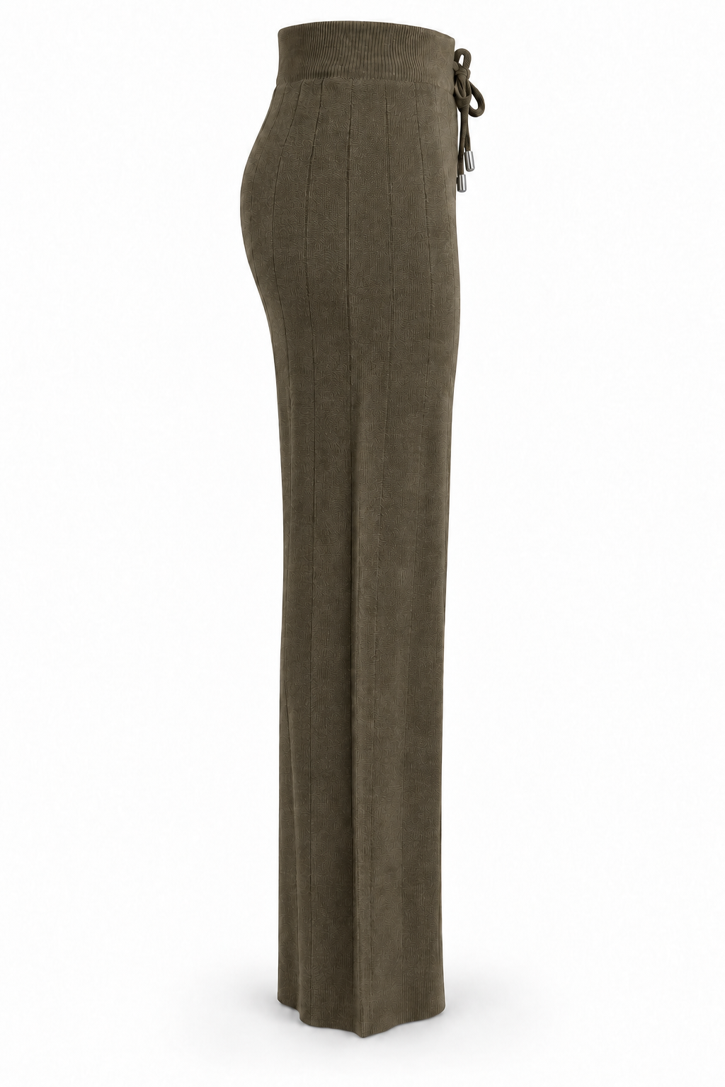 Pantalón de punto con cordón Marrón - lateral-1