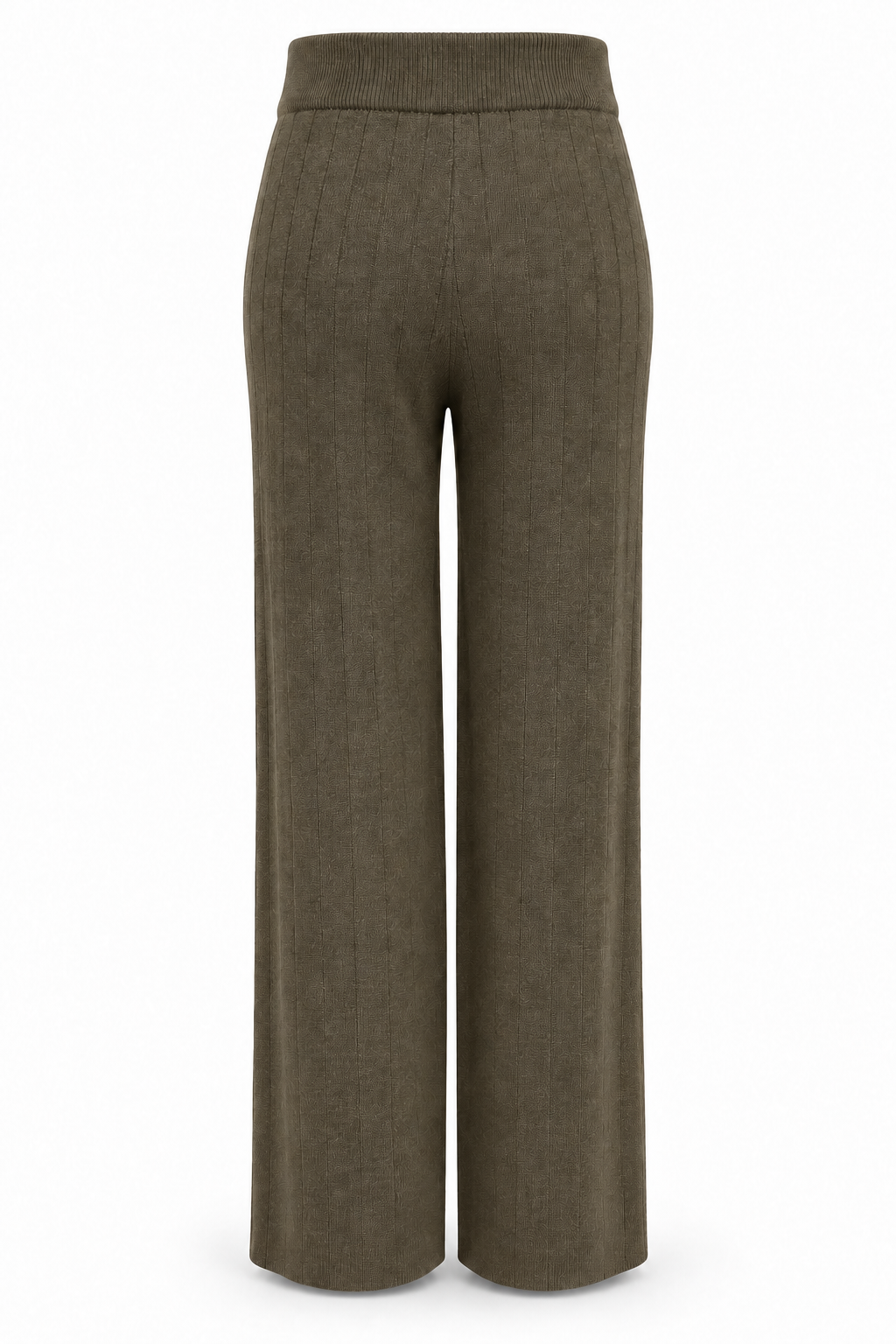 Pantalón de punto con cordón Marrón - trasera