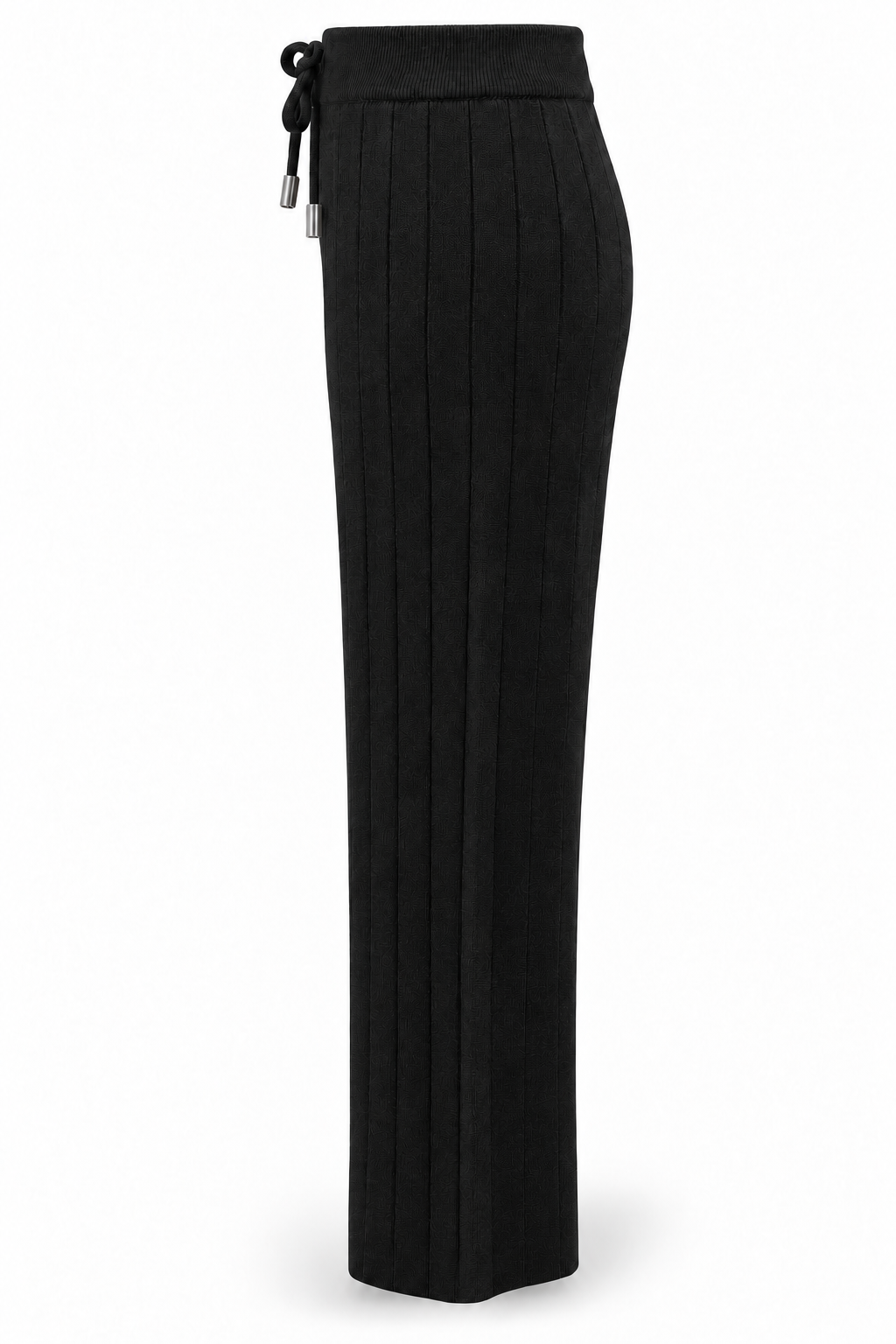 Pantalón de punto con cordón Negro - lateral-2