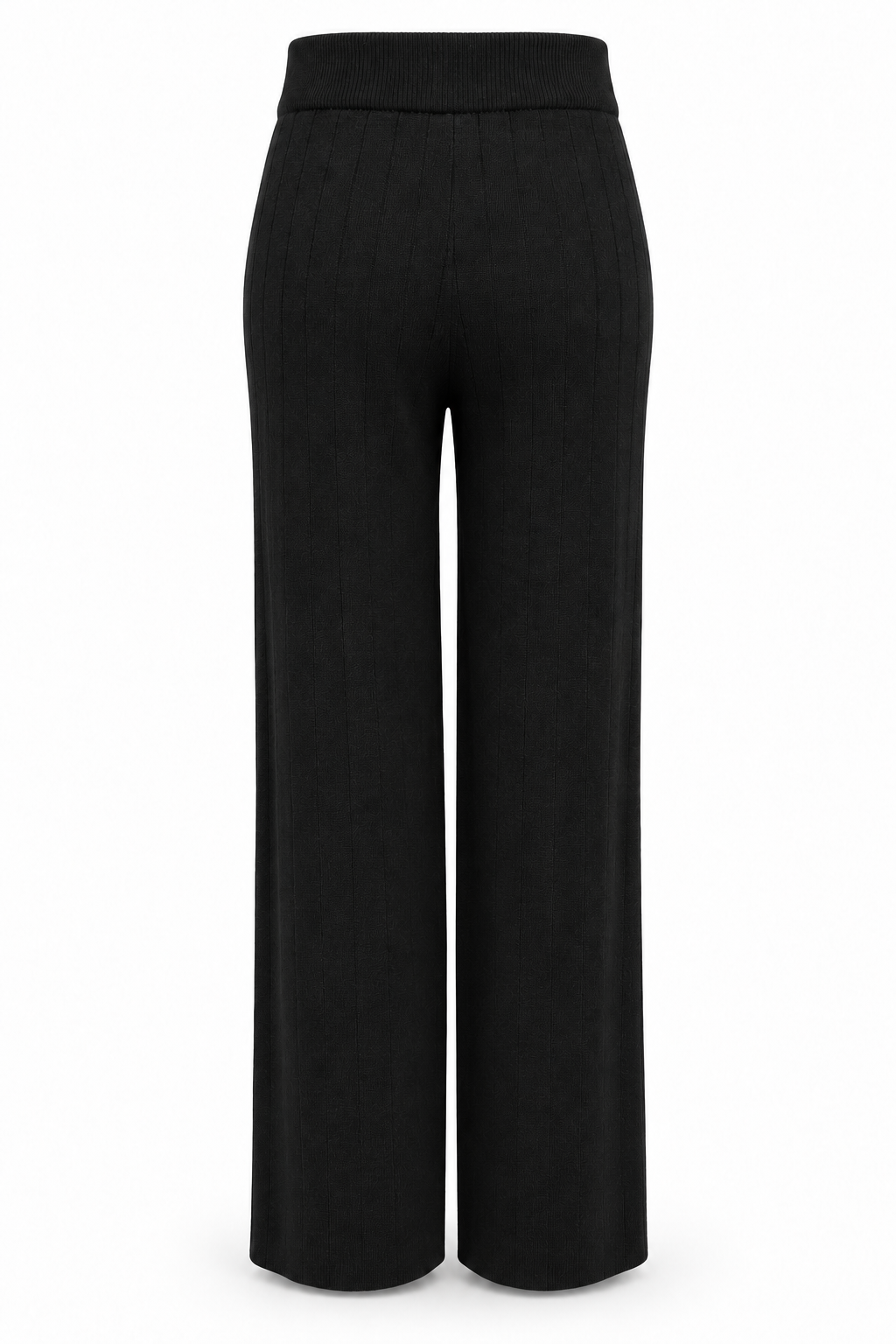 Pantalón de punto con cordón Negro - trasera