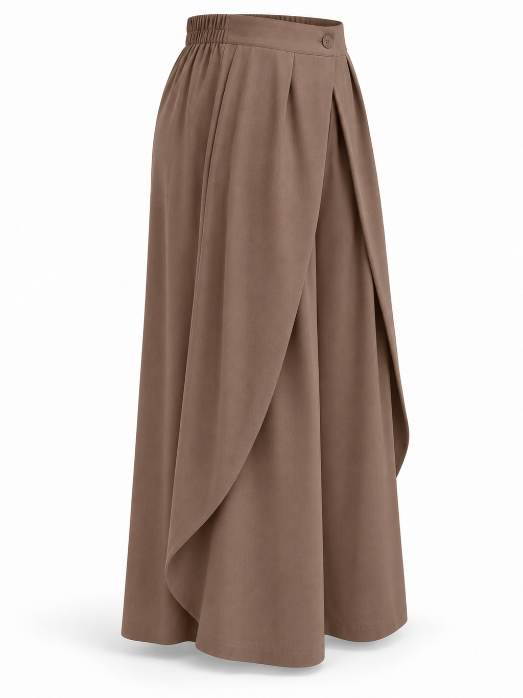 Pantalón fluido con solapas marrón — lateral-1