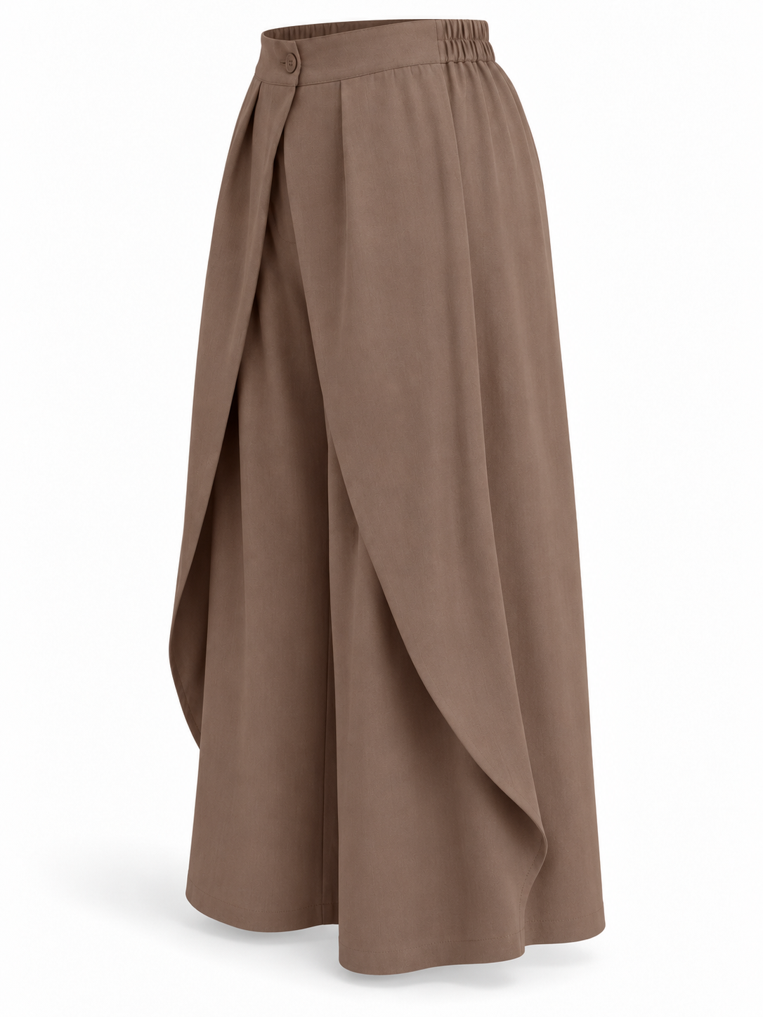 Pantalón fluido con solapas marrón — lateral-2