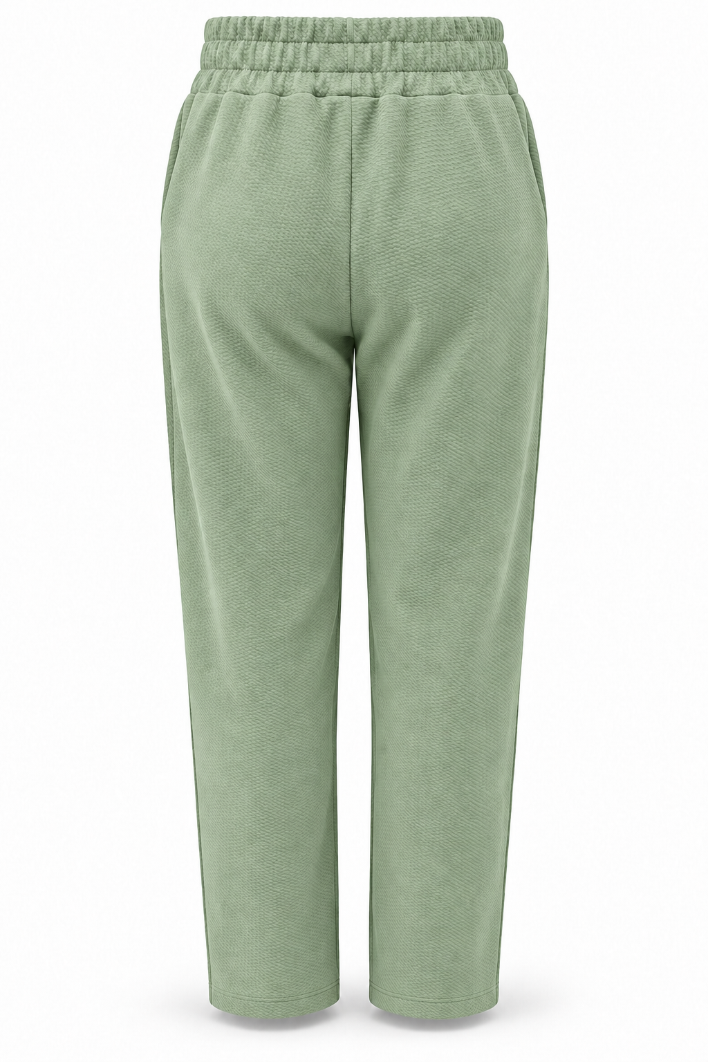 Pantalón de tejido con textura y cordón — Verde claro — trasera