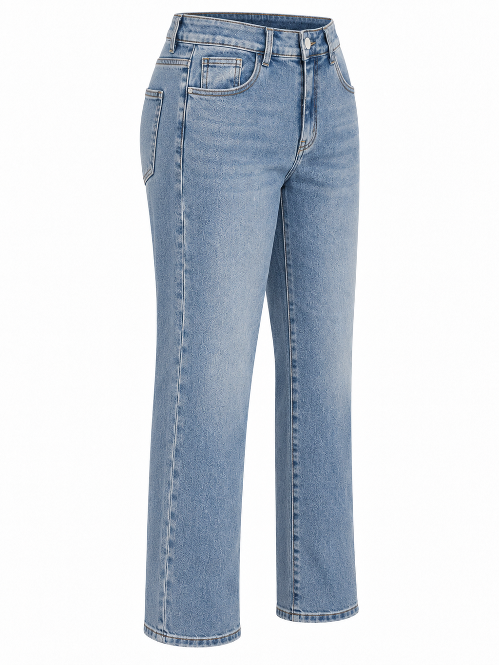 Vaquero azul elástico — lateral derecho