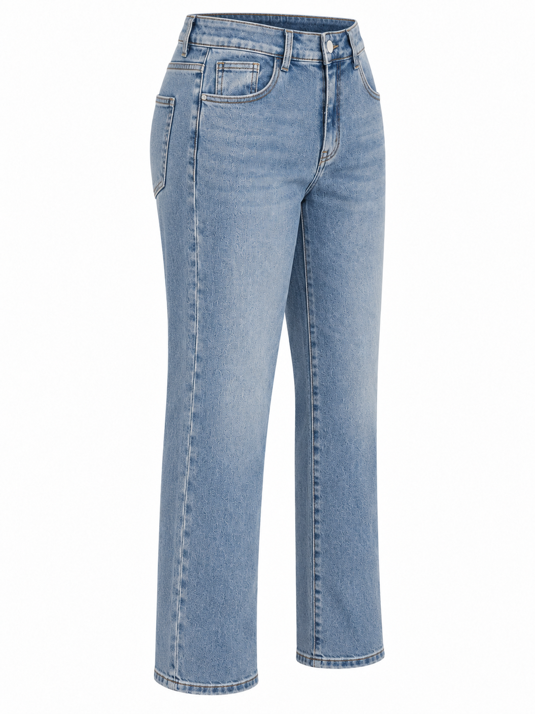 Vaquero azul elástico — lateral derecho