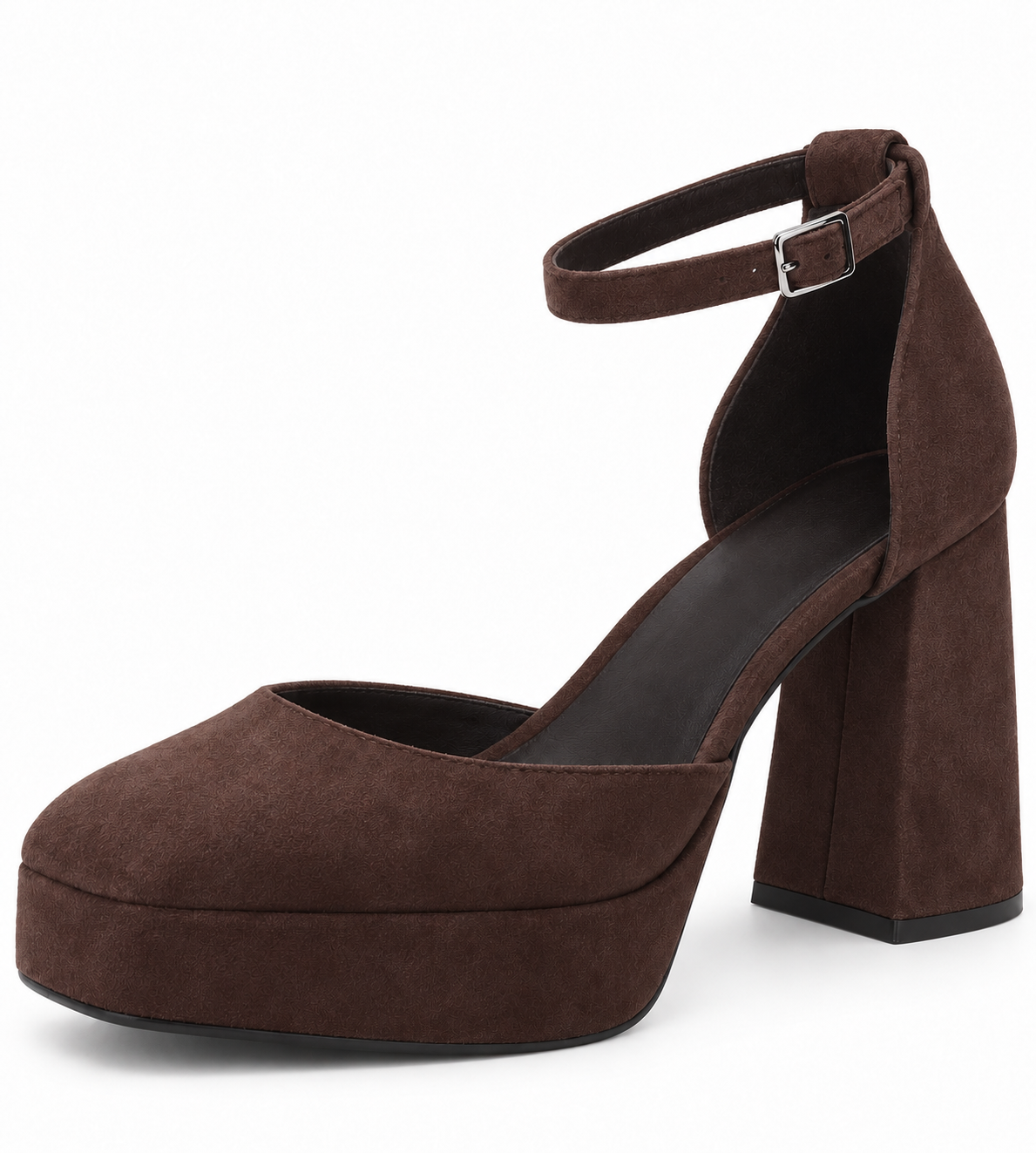Zapato marrón de plataforma con pulsera - preview