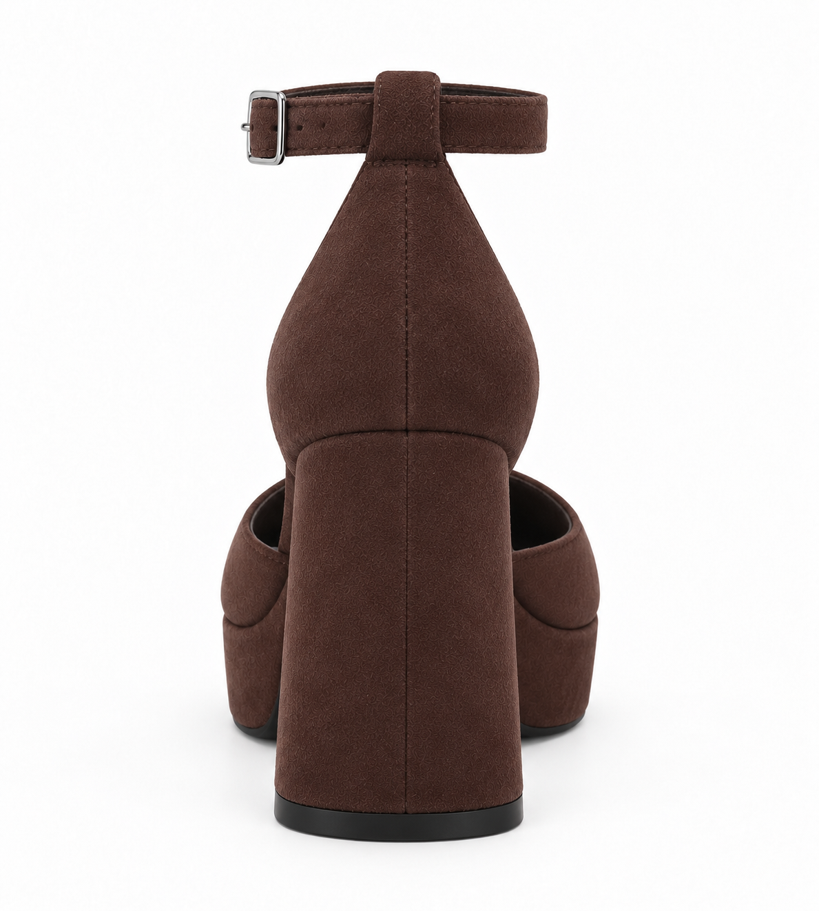 Zapato marrón de plataforma con pulsera - trasera